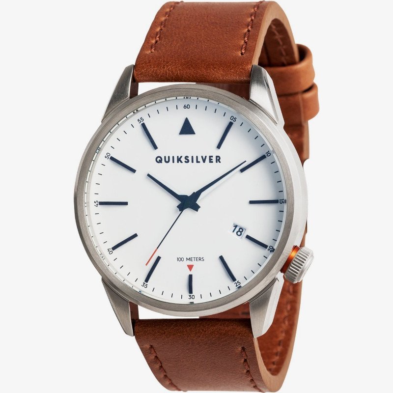 THE TIMEBOX 42 LEATHER - ANALOGUE WATCH FOR MEN GREY