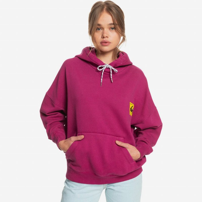 Quiksilver Womens - Organic Oversized Hoodie for Women - Pink - Quiksilver