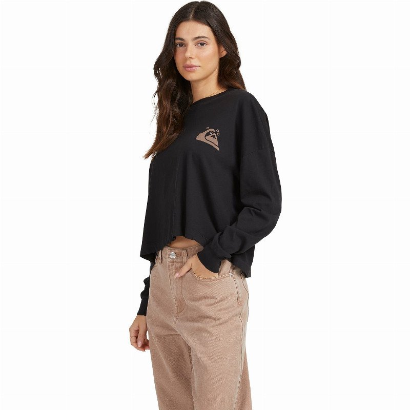 Women's oversized crop - organic long sleeve t-shirt for women