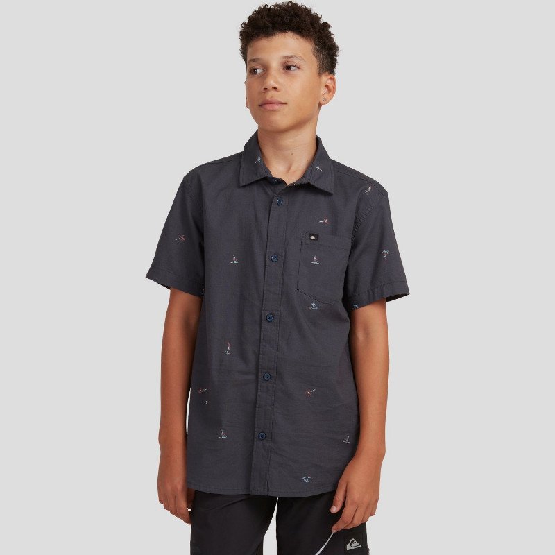 Yacht Rock - Short Sleeve Shirt for Boys 8-16 - Black - Quiksilver
