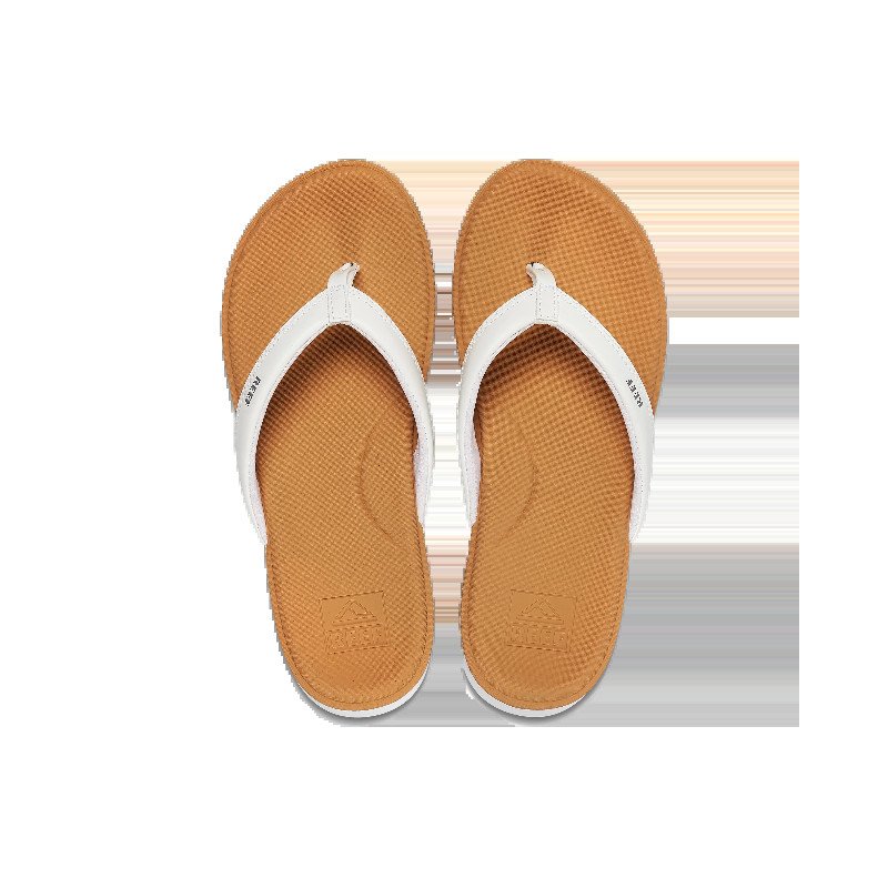 Cushion Cloud Flip Flops in White & Tan
