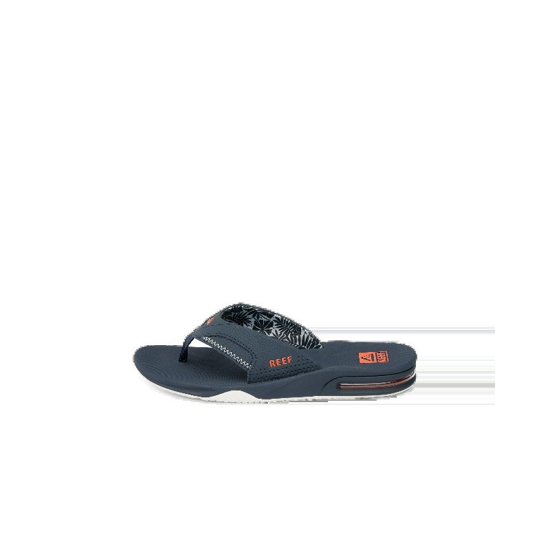 Fanning Flip Flops in Navy & Orange