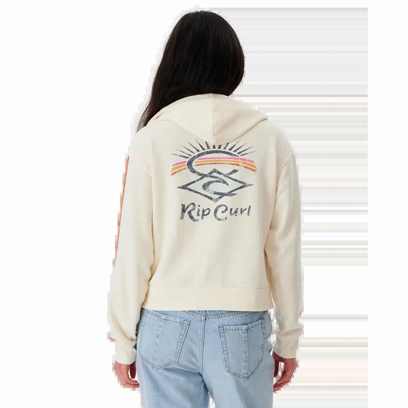 Archive Zip Through Sweatshirt in Bone