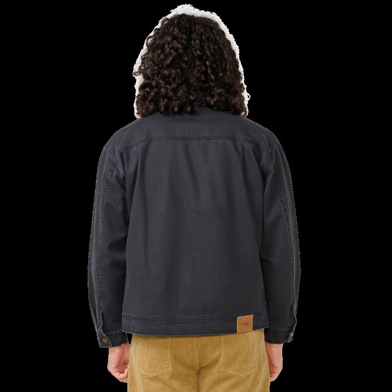Classic Surf Denim Trucker Jacket in Black
