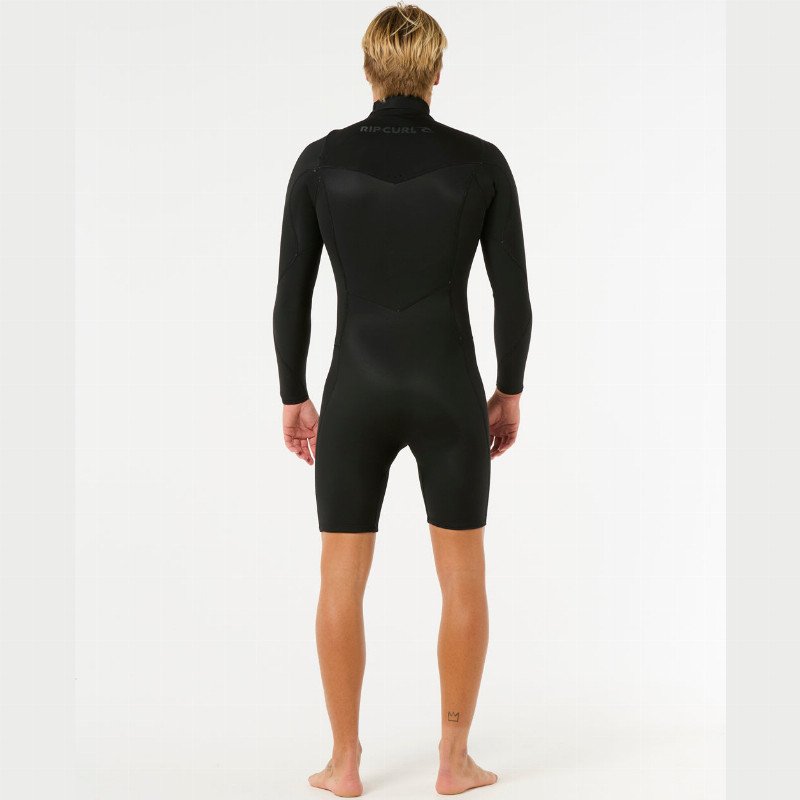 Dawn Patrol 2mm Chest Zip Long Sleeve Wetsuit in Black