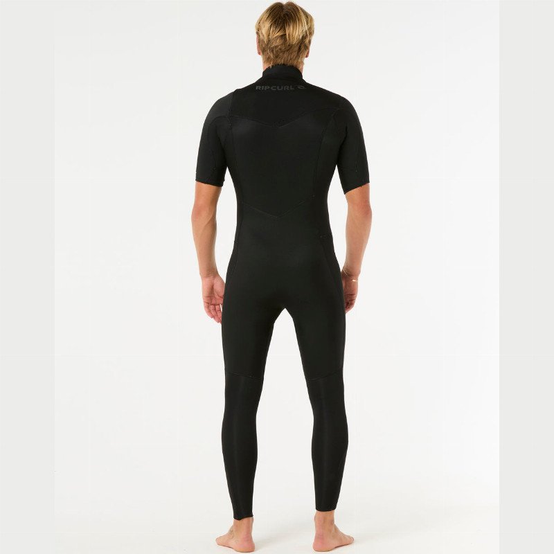 Dawn Patrol 2mm Chest Zip Short Sleeve Wetsuit in Black