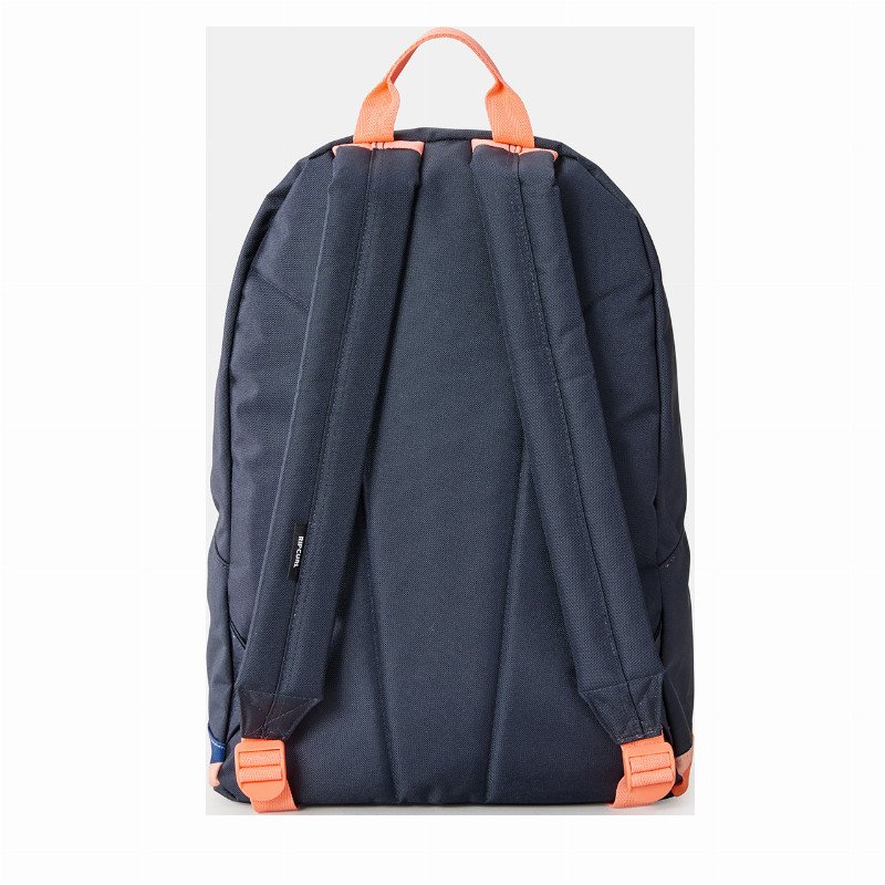 Double Dome Backpack in Navy & Peach