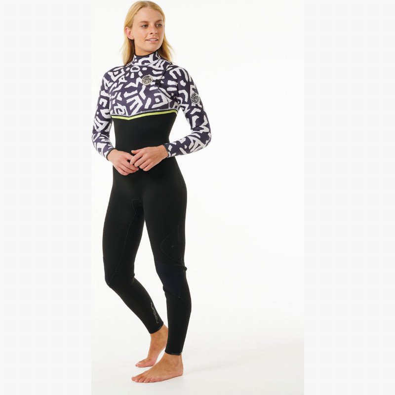 E-BOMB 4/3MM ZIP FREE WETSUIT IN BLACK & LIME