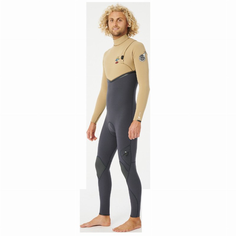 E-BOMB 5/3MM ZIP FREE WETSUIT IN DARK KHAKI