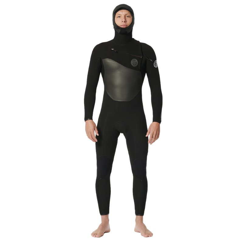 Rip Curl Flashbomb 6/4mm Hooded Chest Zip Wetsuit - Black