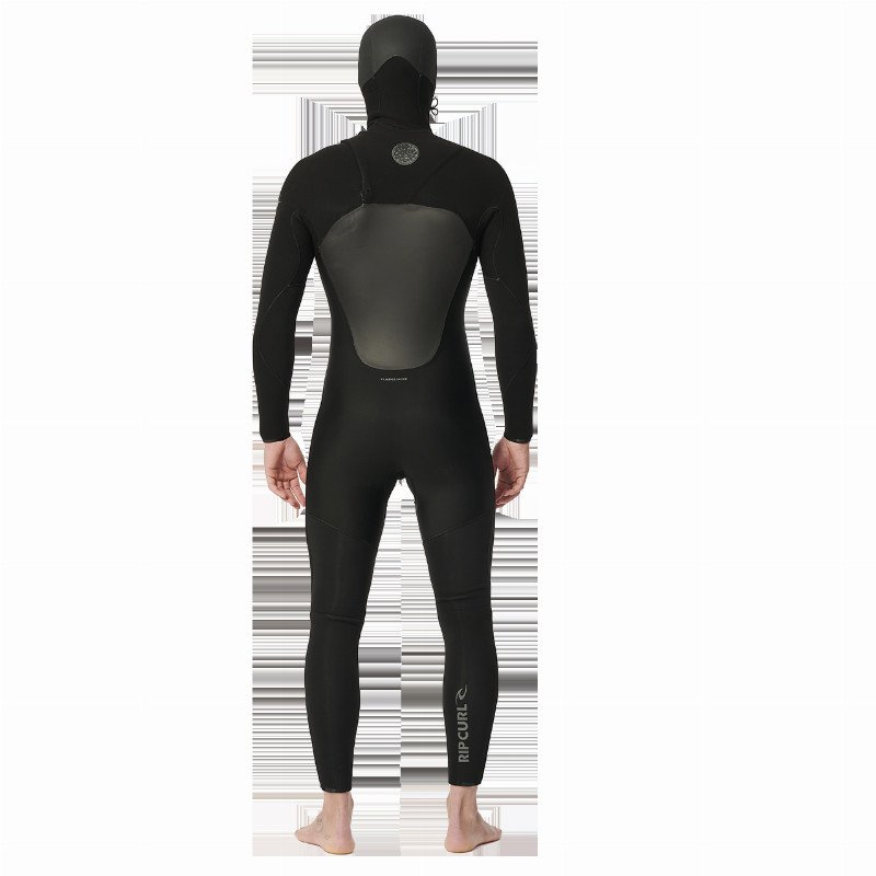 Flashbomb 6/4mm Hooded Chest Zip Wetsuit in Black