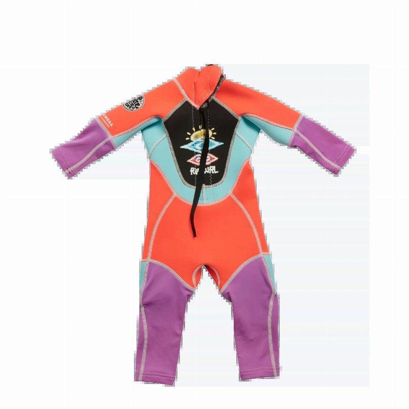 Girls Groms Omega 1.5mm Back Zip Wetsuit in Hot Pink