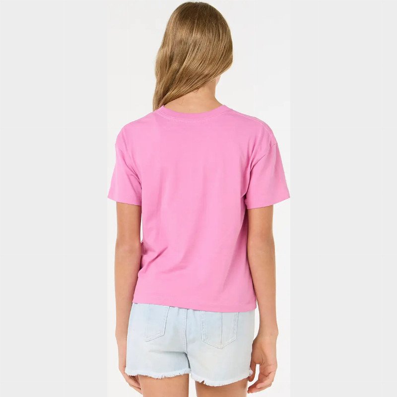 Girls Island Surf Crop T-Shirt in Pink