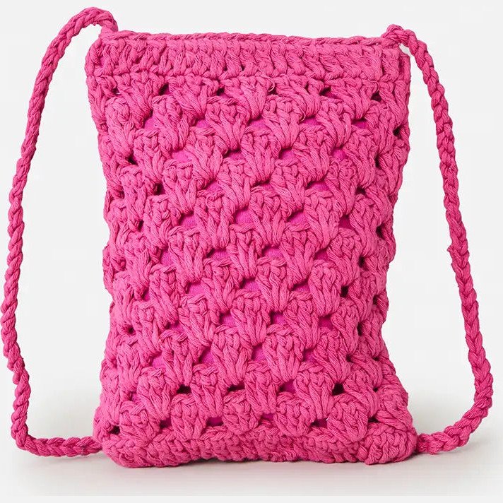 Holiday Crochet 8L Tote Bag in Hot Pink