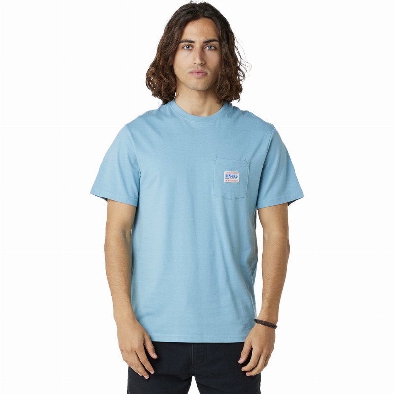 Rip Curl Horizon Badge T-Shirt - Dusty Blue