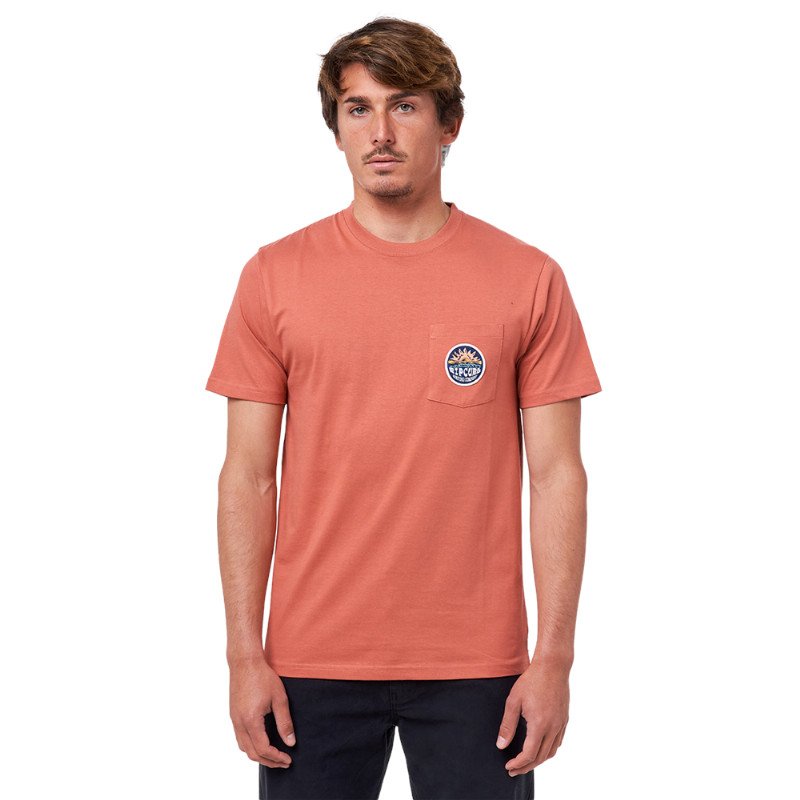 Rip Curl Horizon Badge T-Shirt - Dusty Mushroom