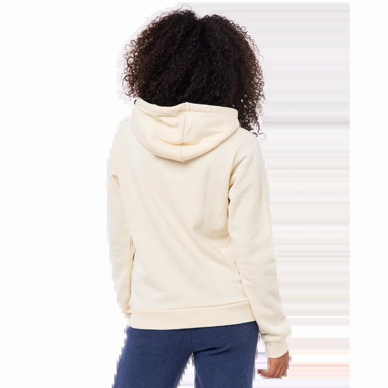 Melting Waves Fleece Hoodie in Off White