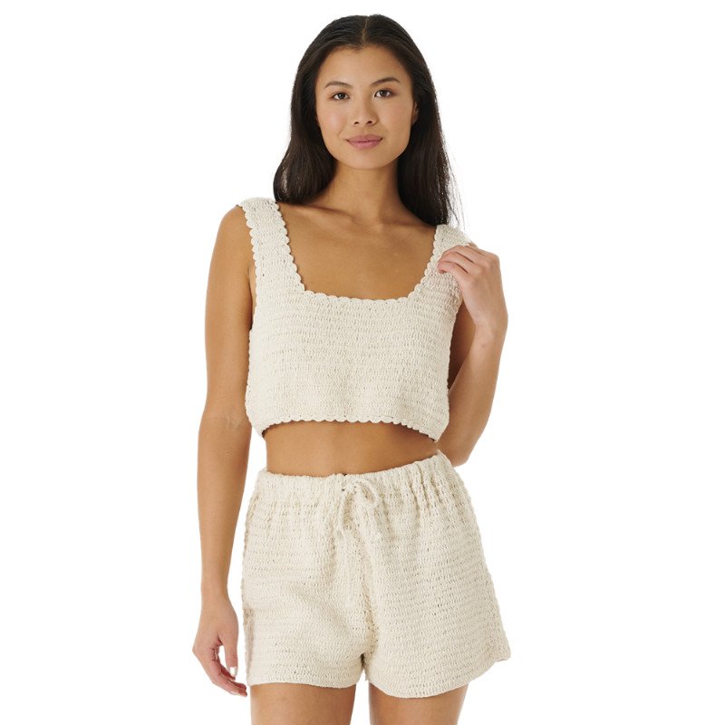 OCEANS TOGETHER CROCHET TOP - OFF WHITE