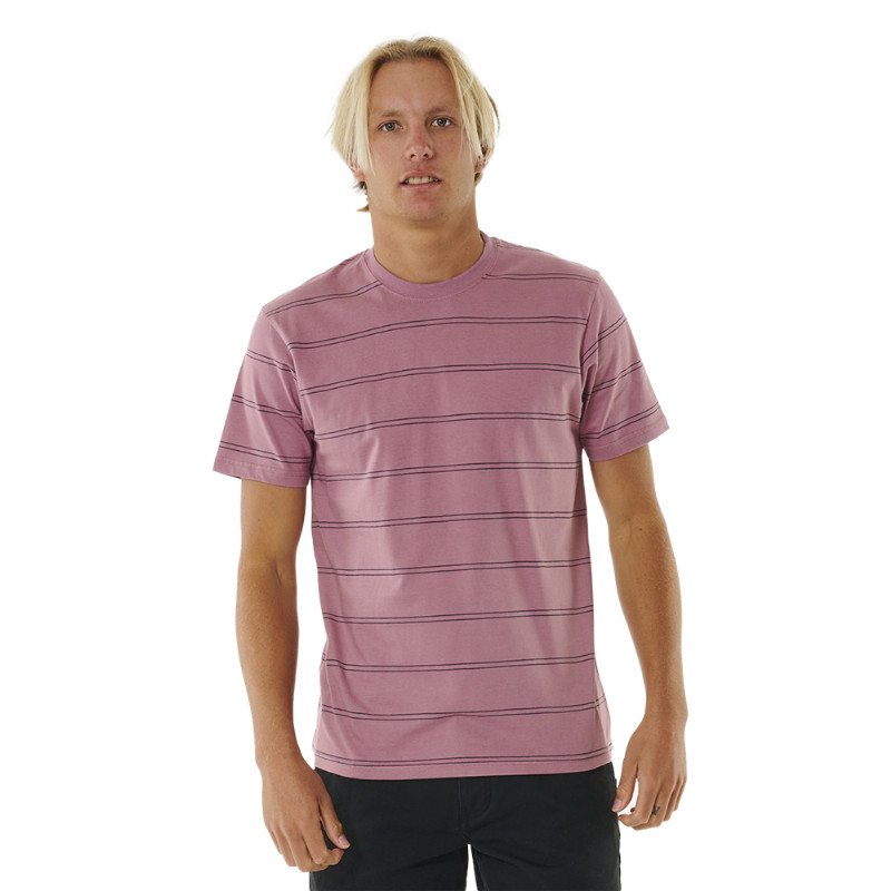 Rip Curl Plain Stripe T-Shirt - Mauve