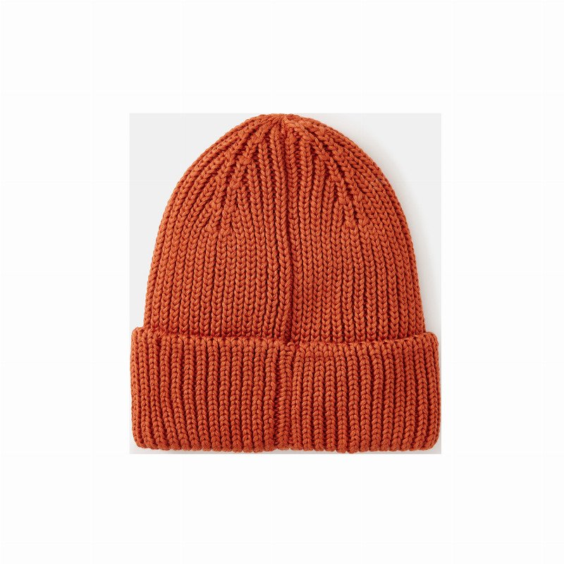 PREMIUM SURF SHALLOW BEANIE IN BURNT RED
