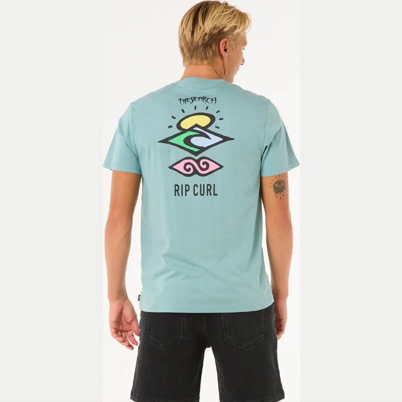 Search Icon T-Shirt in Blue Lagoon