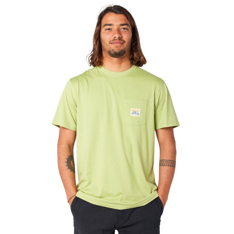 Rip Curl Surf Paradise Badge T-Shirt - Light Khaki