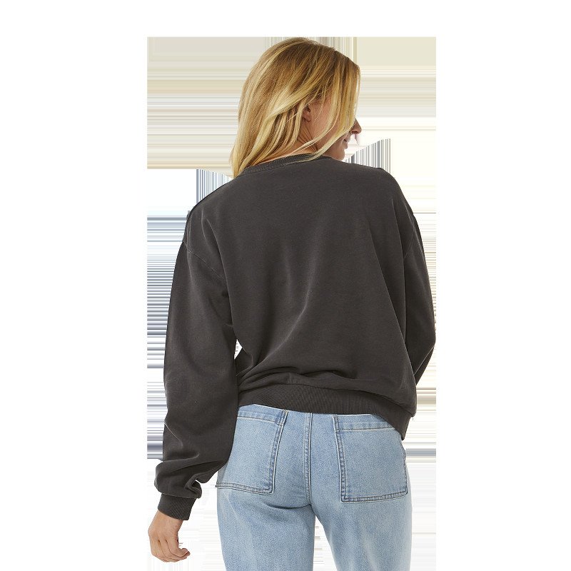 Tiki Tropic Relaxed Sweatshirt in Washed Black
