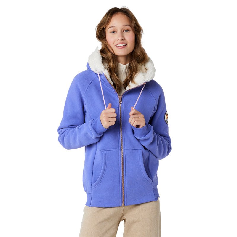 Rip Curl Velouchi Fur Zip Hoody - Purple