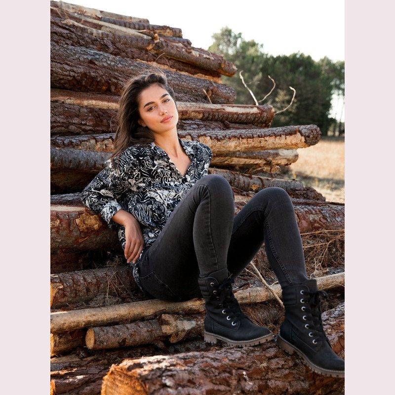 Aldean - Faux Leather Boots for Women - Black - Roxy