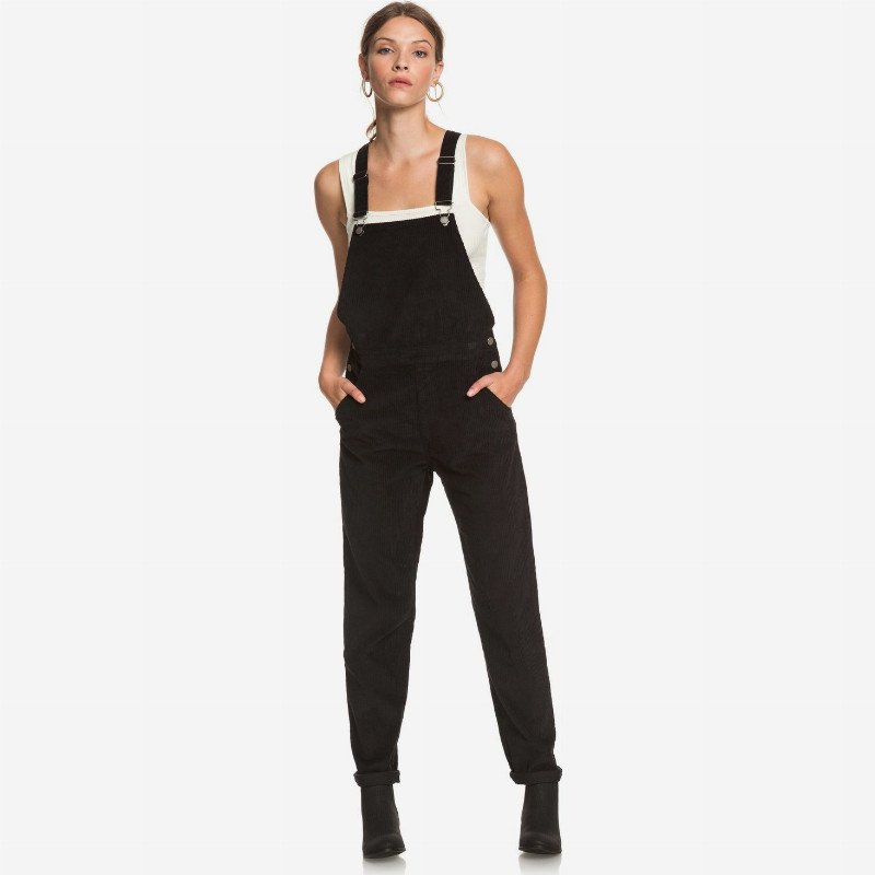 Anywhere Else - Corduroy Dungarees for Women - Black - Roxy