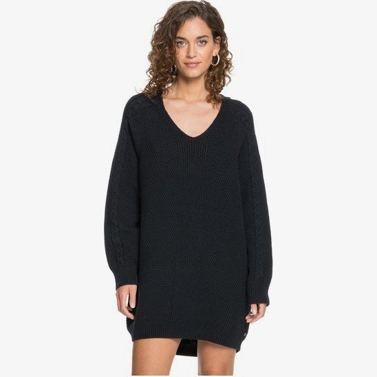 Baby Crush - Oversized Jumper Dress for Women - Black - Roxy