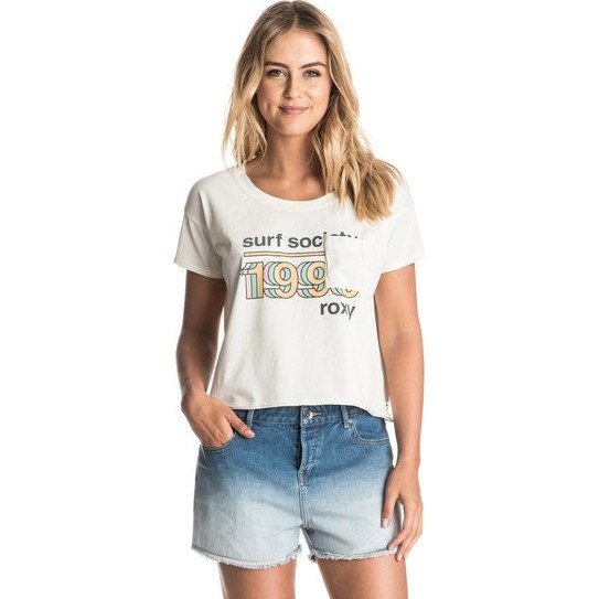 BABY TACOS SURF SOCIETY - CROPPED T-SHIRT FOR WOMEN WHITE