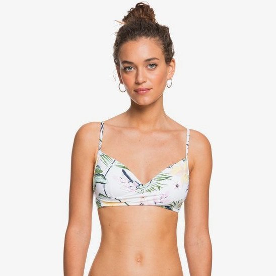 ROXY Bloom - Wrap Bra Bikini Top for Women - White - Roxy