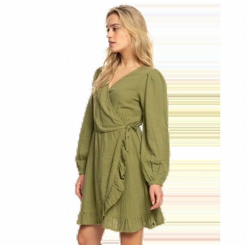 BRIGHT & SHINE DRESS IN LODEN GREEN