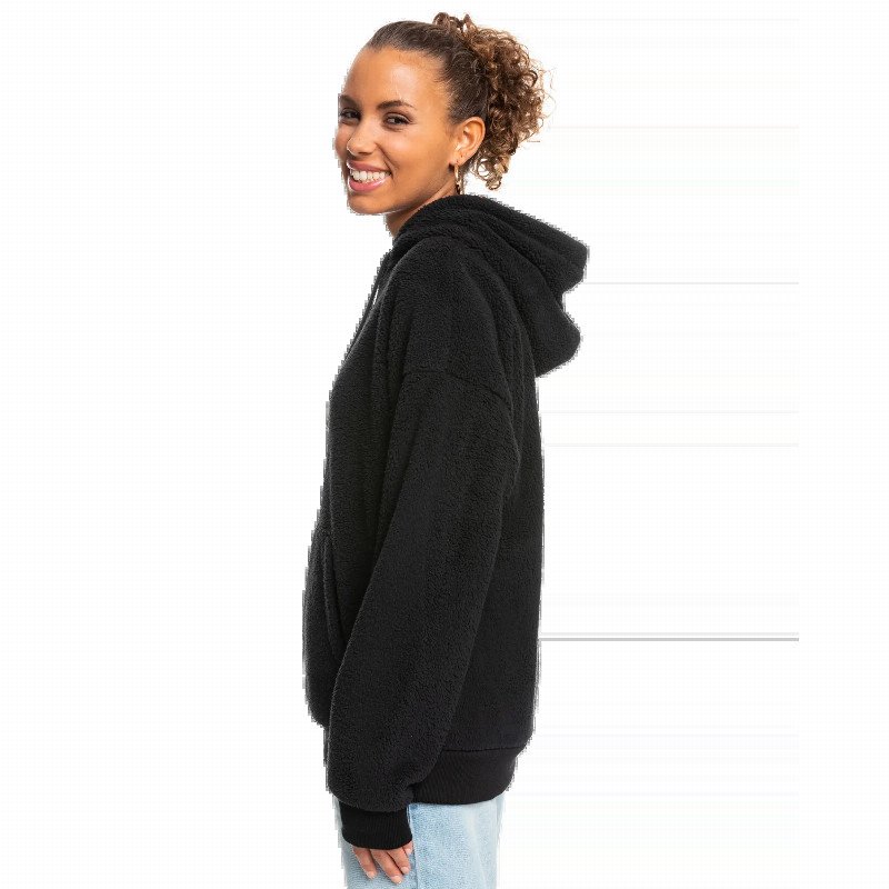 CALL ME HOODED FLEECE JACKET - ANTHRACITE