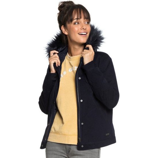 CHIC AND SNOW - HOODED BOMBER JACKET FOR WOMEN BLUE