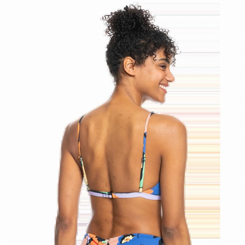 Color Jam Bralette Bikini Top in Anthracite Flower Jammin