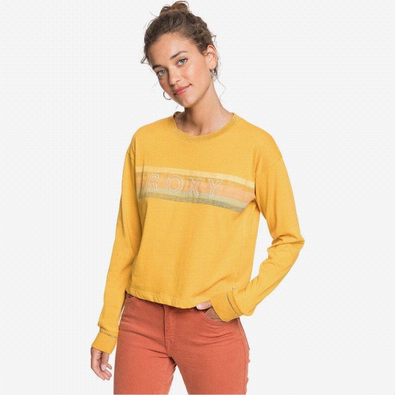 Crazy Story - Long Sleeve T-Shirt for Women - Yellow - Roxy