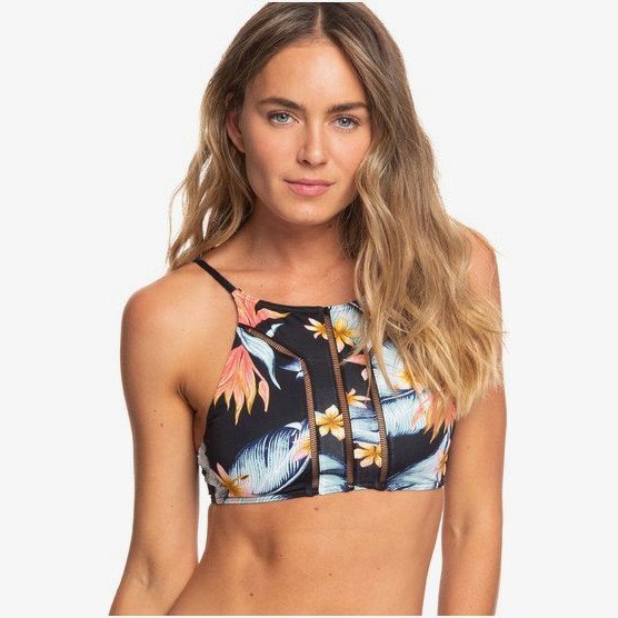 Dreaming Day - Crop Top Bikini Top for Women - Black - Roxy