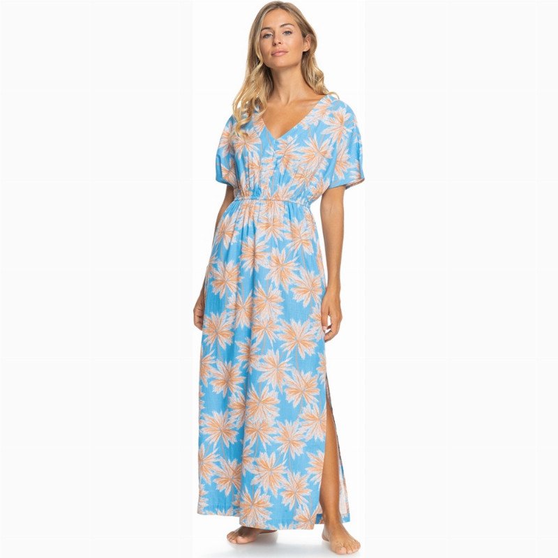 Roxy Dynamite Girl Again Dress - Azure Blue Palm Island