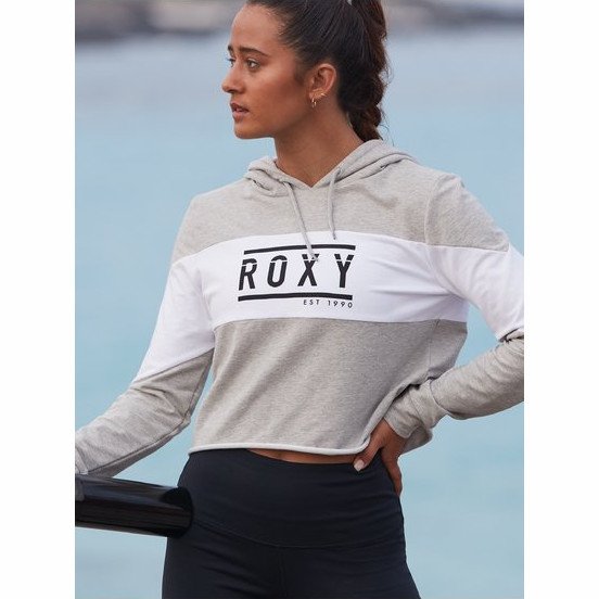 ENDLESS PARTY - CROPPED YOGA HOODIE FOR WOMEN GREY
