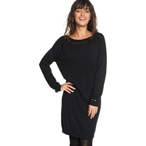 EXPRESSION OF NATURE - LONG SLEEVE DRESS FOR WOMEN BLACK