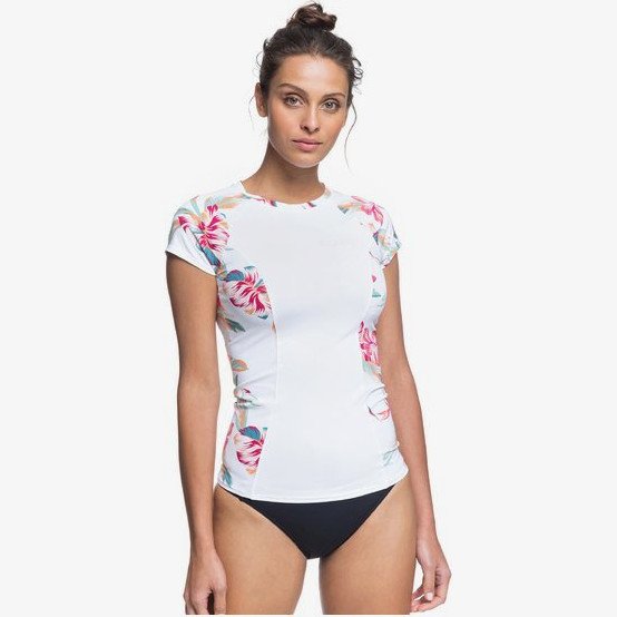 Fashion - Short Sleeve Rash Vest for Women - White - Roxy