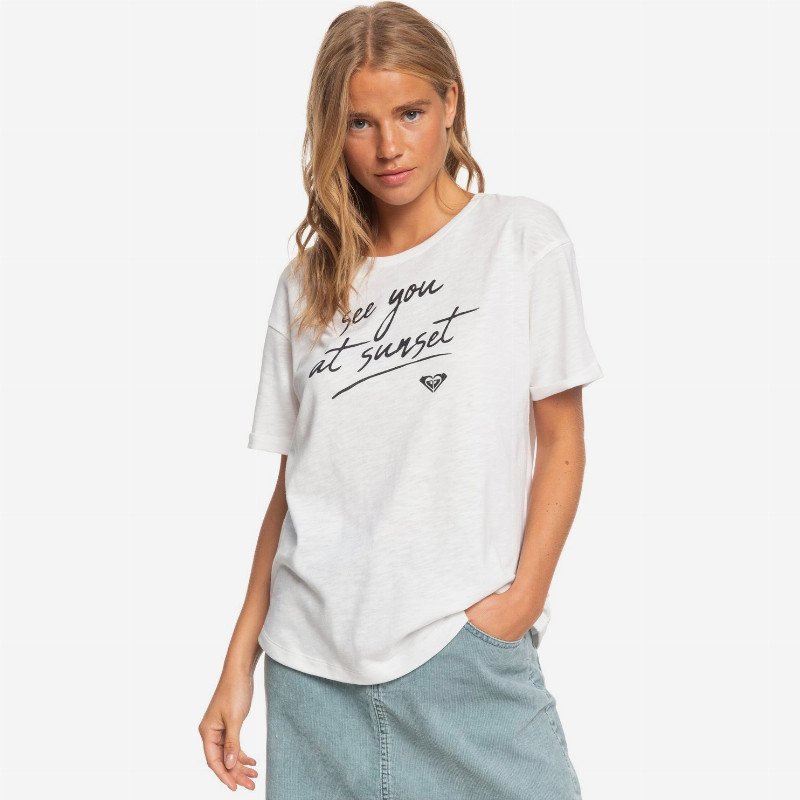 Follow Me To The Beach A - T-Shirt for Women - White - Roxy