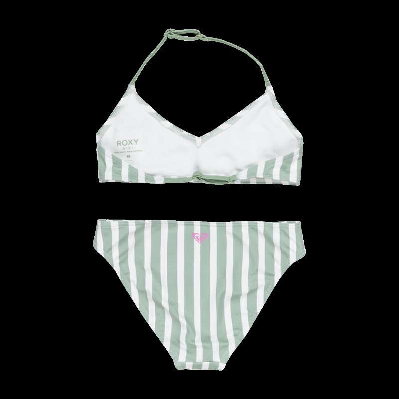 Girls Bico Active Tri Bikini Set in Basil Active Stripe