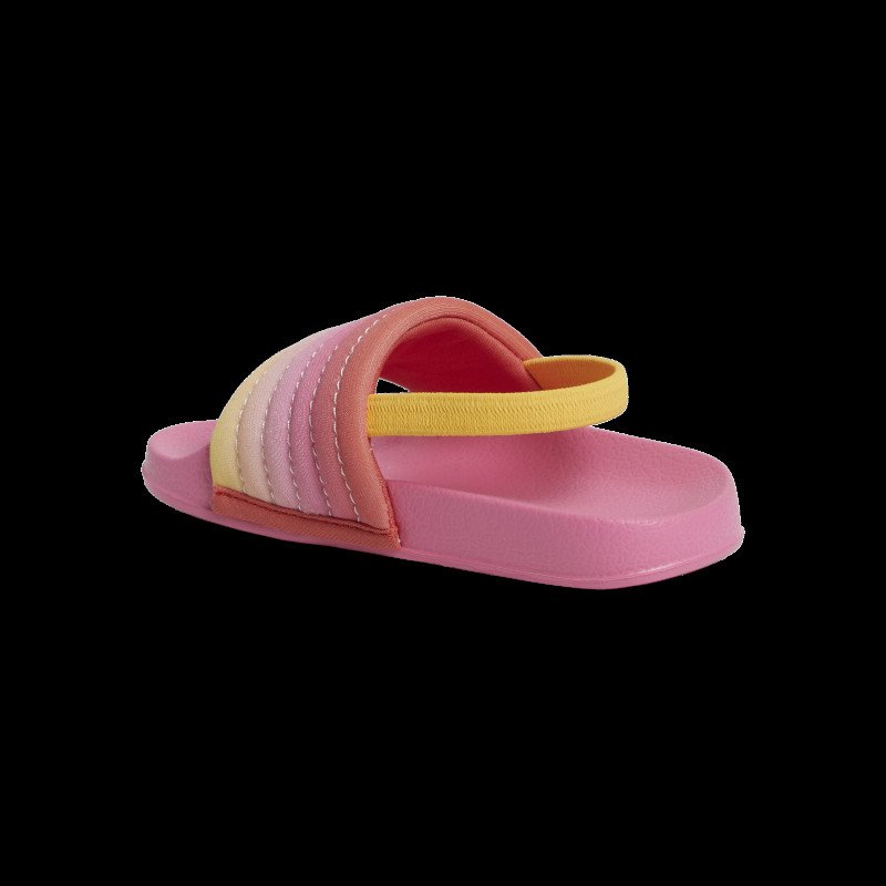 Girls Slippy Ribbed Sliders in Sunset