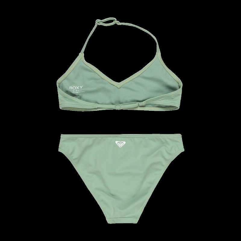 Girls Solid Active Tri Bikini Set in Basil