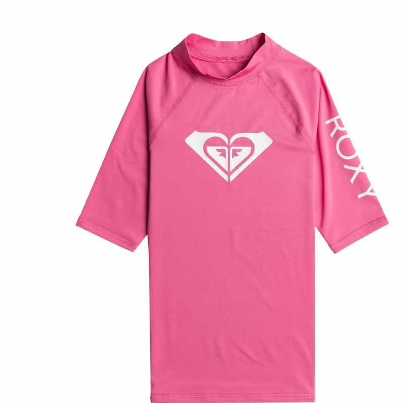 Roxy Girls Whole Hearted Rash Vest - Shocking Pink