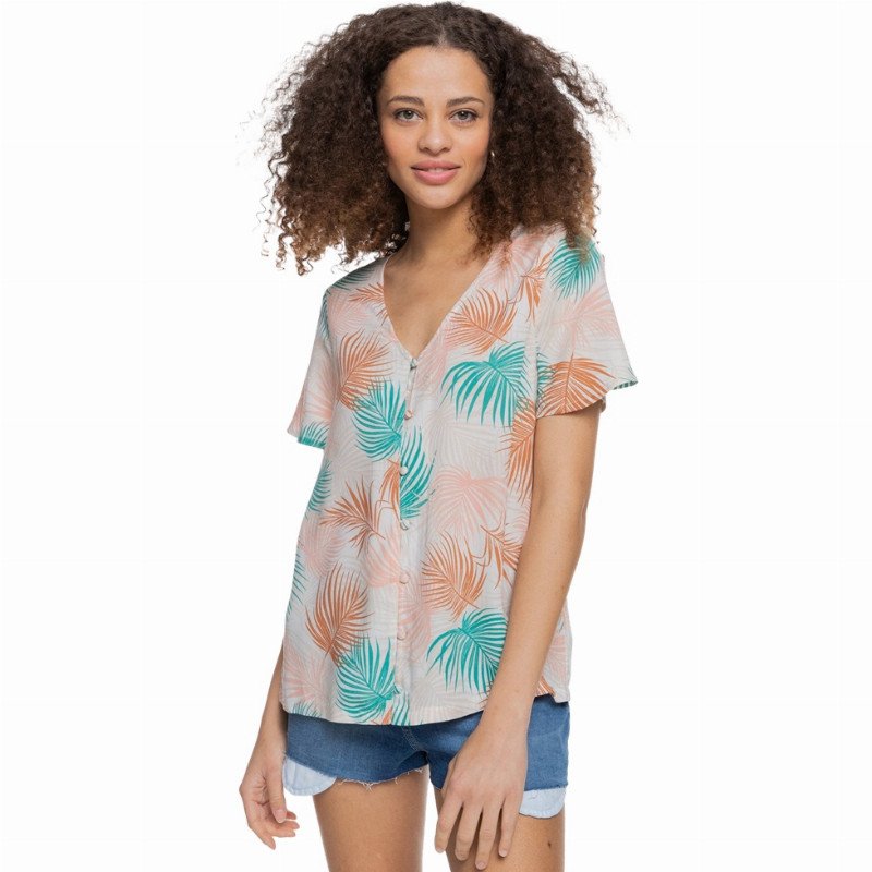 Roxy Glitter Way Top - Snow White Palm Shadows