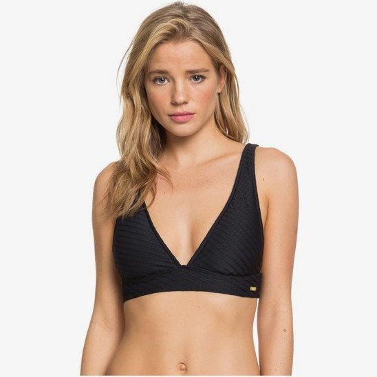 Golden Breeze - Elongated Triangle Bikini Top for Women - Black - Roxy